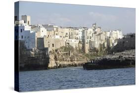 Clifftop Houses, Built onto Rocks, Forming the Harbour of Polignano a Mare-Stuart Forster-Stretched Canvas