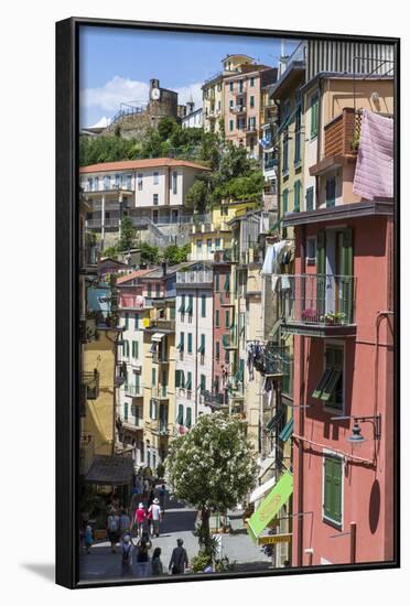 Clifftop Village of Riomaggiore, Cinque Terre, UNESCO World Heritage Site, Liguria, Italy, Europe-Gavin Hellier-Framed Photographic Print