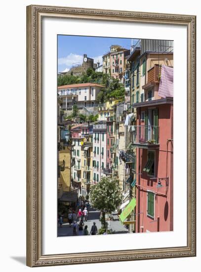 Clifftop Village of Riomaggiore, Cinque Terre, UNESCO World Heritage Site, Liguria, Italy, Europe-Gavin Hellier-Framed Photographic Print