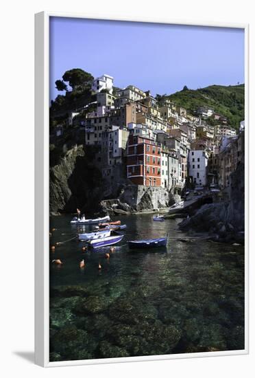 Clifftop Village of Riomaggiore, Cinque Terre, UNESCO World Heritage Site, Liguria, Italy, Europe-Gavin Hellier-Framed Photographic Print