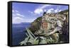 Clifftop Village of Riomaggiore, Cinque Terre, UNESCO World Heritage Site, Liguria, Italy, Europe-Gavin Hellier-Framed Stretched Canvas