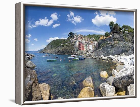 Clifftop Village of Riomaggiore, Cinque Terre, UNESCO World Heritage Site, Liguria, Italy, Europe-Gavin Hellier-Framed Photographic Print