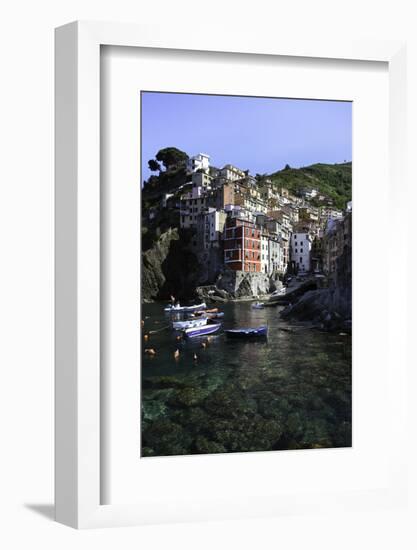 Clifftop Village of Riomaggiore, Cinque Terre, UNESCO World Heritage Site, Liguria, Italy, Europe-Gavin Hellier-Framed Photographic Print