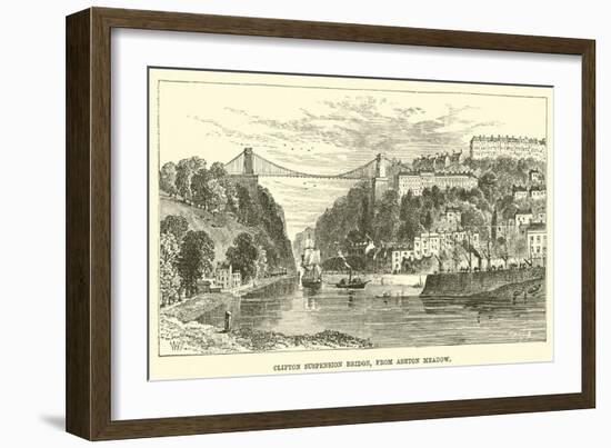 Clifton Suspension Bridge, from Ashton Meadow-null-Framed Giclee Print