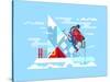 Climber Conquers the Summit. Mountain and Adventure, Climbing and Challenge, Brave and Courage, Ext-Kit8 net-Stretched Canvas