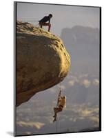 Climber Dangling-null-Mounted Photographic Print