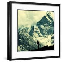 Climber in Himalayan Mountain,Ama Dablan,Nepal-Andrushko Galyna-Framed Photographic Print