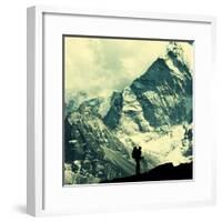 Climber in Himalayan Mountain,Ama Dablan,Nepal-Andrushko Galyna-Framed Photographic Print