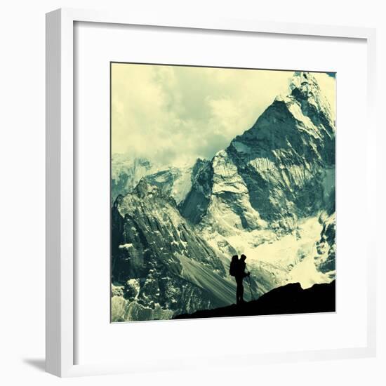 Climber in Himalayan Mountain,Ama Dablan,Nepal-Andrushko Galyna-Framed Photographic Print