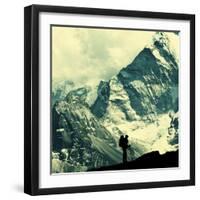 Climber in Himalayan Mountain,Ama Dablan,Nepal-Andrushko Galyna-Framed Photographic Print