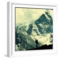 Climber in Himalayan Mountain,Ama Dablan,Nepal-Andrushko Galyna-Framed Photographic Print