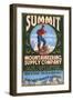 Climber Mountaineering - Vintage Sign-Lantern Press-Framed Art Print