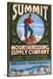 Climber Mountaineering - Vintage Sign-Lantern Press-Stretched Canvas