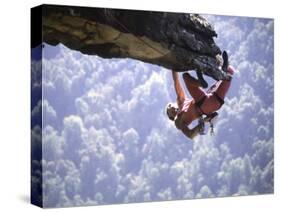 Climber on Edge of Rock, USA-Michael Brown-Stretched Canvas