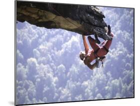 Climber on Edge of Rock, USA-Michael Brown-Mounted Premium Photographic Print