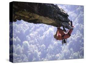 Climber on Edge of Rock, USA-Michael Brown-Stretched Canvas