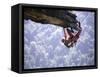 Climber on Edge of Rock, USA-Michael Brown-Framed Stretched Canvas