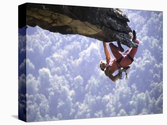 Climber on Edge of Rock, USA-Michael Brown-Stretched Canvas