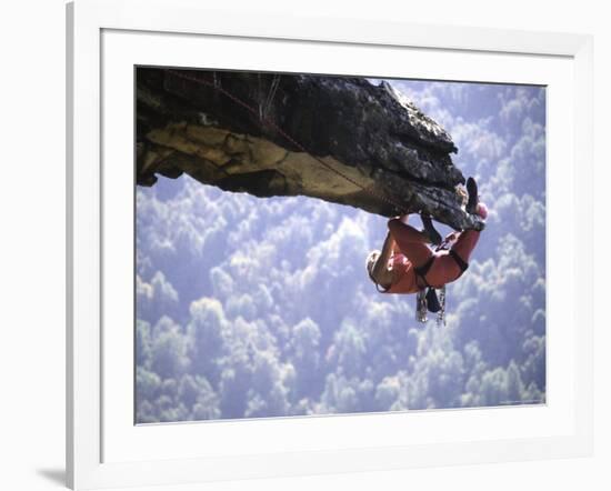 Climber on Edge of Rock, USA-Michael Brown-Framed Photographic Print