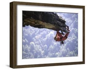 Climber on Edge of Rock, USA-Michael Brown-Framed Photographic Print