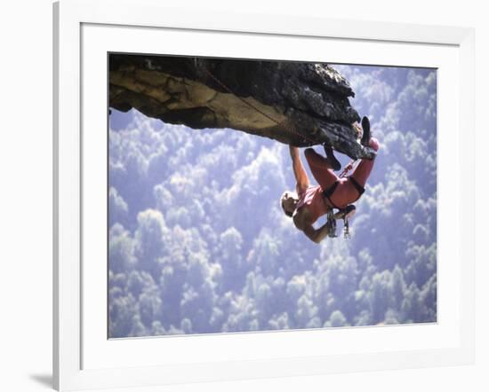 Climber on Edge of Rock, USA-Michael Brown-Framed Photographic Print