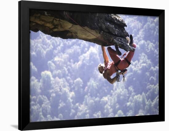 Climber on Edge of Rock, USA-Michael Brown-Framed Photographic Print