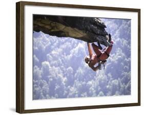 Climber on Edge of Rock, USA-Michael Brown-Framed Photographic Print