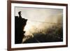 Climber on Kala Pattar Peak (5545M) with Buddhist Prayer Flags at Sunset, Nepal, Himalaya-Enrique Lopez-Tapia-Framed Photographic Print