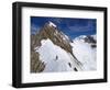 Climber on Snow Ridge, Aiguille De Bionnassay on the Route to Mont Blanc, French Alps, France-Christian Kober-Framed Photographic Print