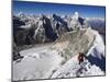 Climber on Summit Ridge of Island Peak, Solu Khumbu Everest Region, Sagarmatha National Park-Christian Kober-Mounted Premium Photographic Print