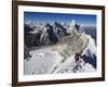 Climber on Summit Ridge of Island Peak, Solu Khumbu Everest Region, Sagarmatha National Park-Christian Kober-Framed Photographic Print