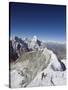 Climber on Summit Ridge of Island Peak, Solu Khumbu Everest Region, Sagarmatha National Park-Christian Kober-Stretched Canvas