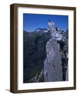 Climber on the Summit of a Rock Tower, Chile-Pablo Sandor-Framed Photographic Print