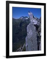 Climber on the Summit of a Rock Tower, Chile-Pablo Sandor-Framed Photographic Print