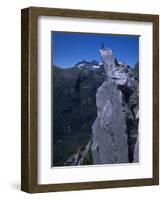 Climber on the Summit of a Rock Tower, Chile-Pablo Sandor-Framed Photographic Print