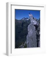 Climber on the Summit of a Rock Tower, Chile-Pablo Sandor-Framed Photographic Print