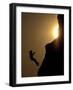 Climber Rapells at Sunset, Turnagain Arm, Alaska, USA-Paul Souders-Framed Photographic Print