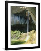 Climber Rappels into Alcove, Calf Creek Falls, Grand Staircase-Escalante National Monument, Utah-Scott T. Smith-Framed Photographic Print