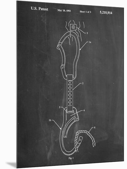 Climber's Caribiner Patent-null-Mounted Art Print