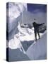 Climber Scaling the Khumbu Ice Fall, Nepal-Michael Brown-Stretched Canvas