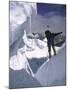 Climber Scaling the Khumbu Ice Fall, Nepal-Michael Brown-Mounted Photographic Print