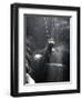 Climber Showered with Water in Cave, Mexico-Michael Brown-Framed Photographic Print