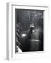 Climber Showered with Water in Cave, Mexico-Michael Brown-Framed Photographic Print