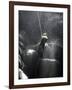 Climber Showered with Water in Cave, Mexico-Michael Brown-Framed Photographic Print