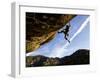 Climber Tackles Difficult Route on Overhang at the Cliffs of Margalef, Catalunya-David Pickford-Framed Photographic Print