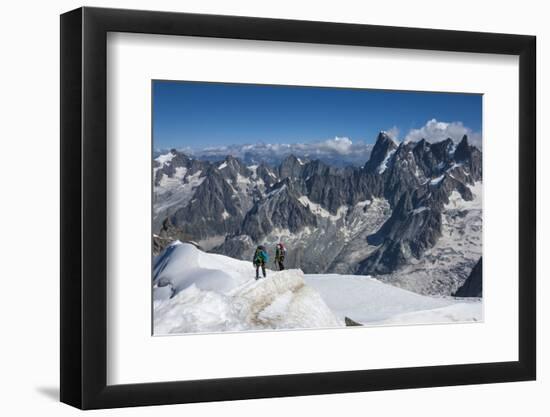 Climbers approaching the Tunnel to the Aiguile du Midi, 3842m, Graian Alps, Chamonix, Haute Savoie,-James Emmerson-Framed Photographic Print