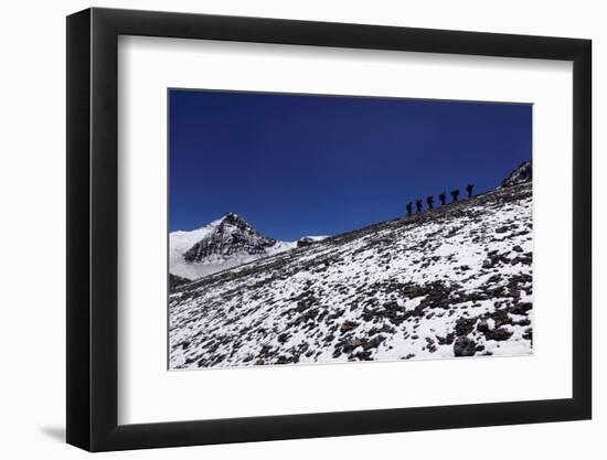 Climbers ascending Aconcagua, the highest mountain in the Americas and one of the Seven Summits-David Pickford-Framed Premium Photographic Print