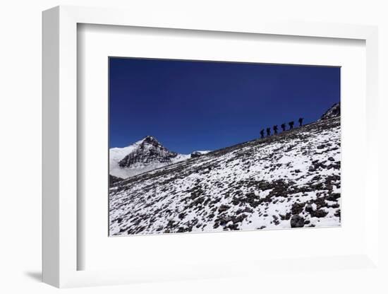 Climbers ascending Aconcagua, the highest mountain in the Americas and one of the Seven Summits-David Pickford-Framed Photographic Print