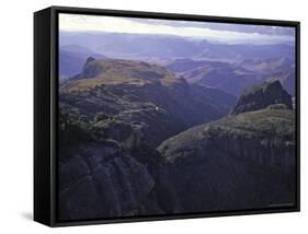 Climbers Checking out Mountain Tops, Madagascar-Michael Brown-Framed Stretched Canvas