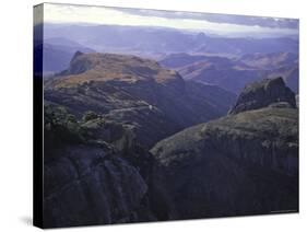 Climbers Checking out Mountain Tops, Madagascar-Michael Brown-Stretched Canvas